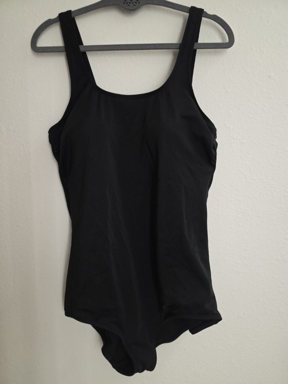 NEW Delimira Black Padded One-Piece Lined Bathing Suit Swimsuit Women's Plus 16W - Picture 3 of 8